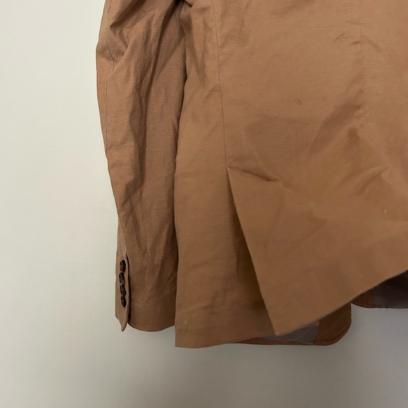 ASOS DESIGN super skinny suit jacket in tan linen mix - Picture 7 of 8